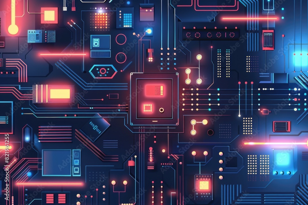 Leinwandbilder detailed view of a computer circuit board, suitable for technology concepts
