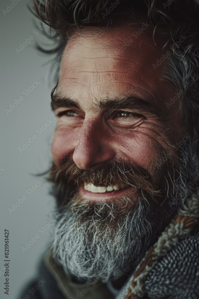 Aufkleber Close up of a man with a beard. Suitable for various projects