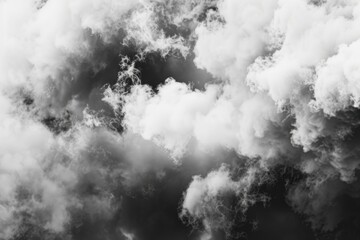 Black and white image of smoke rising from a chimney. Suitable for industrial concepts