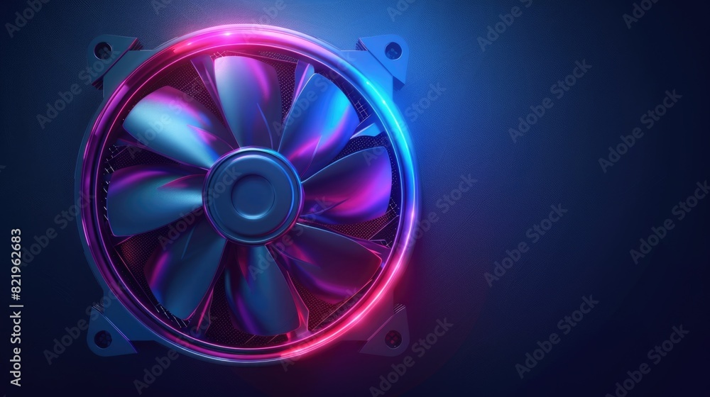 Poster detailed close-up of a fan on a dark surface. perfect for cooling or home appliance concepts
