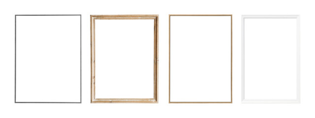 Picture frame png element set on transparent background