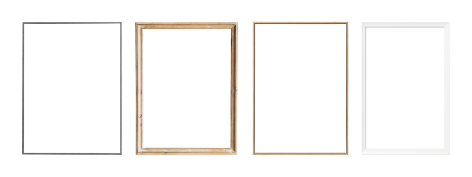 Picture frame png element set on transparent background