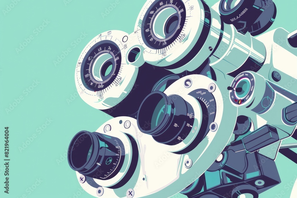 Poster illustration of a camera mounted on a tripod. perfect for photography blogs or tutorials