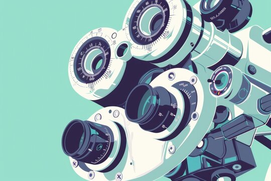 Illustration of a camera mounted on a tripod. Perfect for photography blogs or tutorials