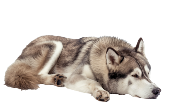 An image of a Siberian husky on a transparency background