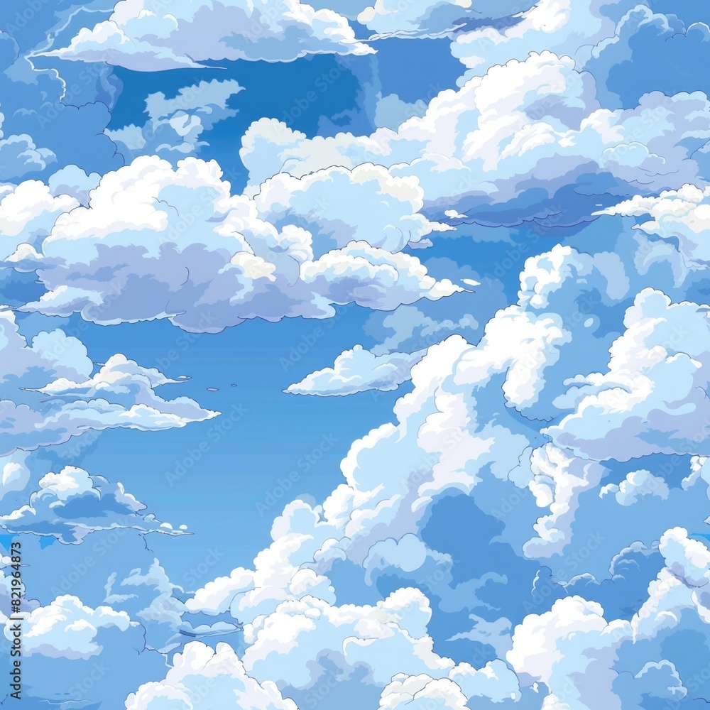 Aufkleber A peaceful image of a sky with fluffy clouds. Suitable for various design projects