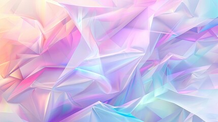 Fototapeta premium Abstract geometric shapes in iridescent holographic colors blending seamlessly