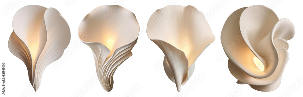 Poster minimal shell lamp png element set on transparent background