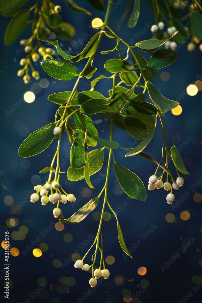 Poster a bunch of mist hanging from a tree. suitable for nature themes