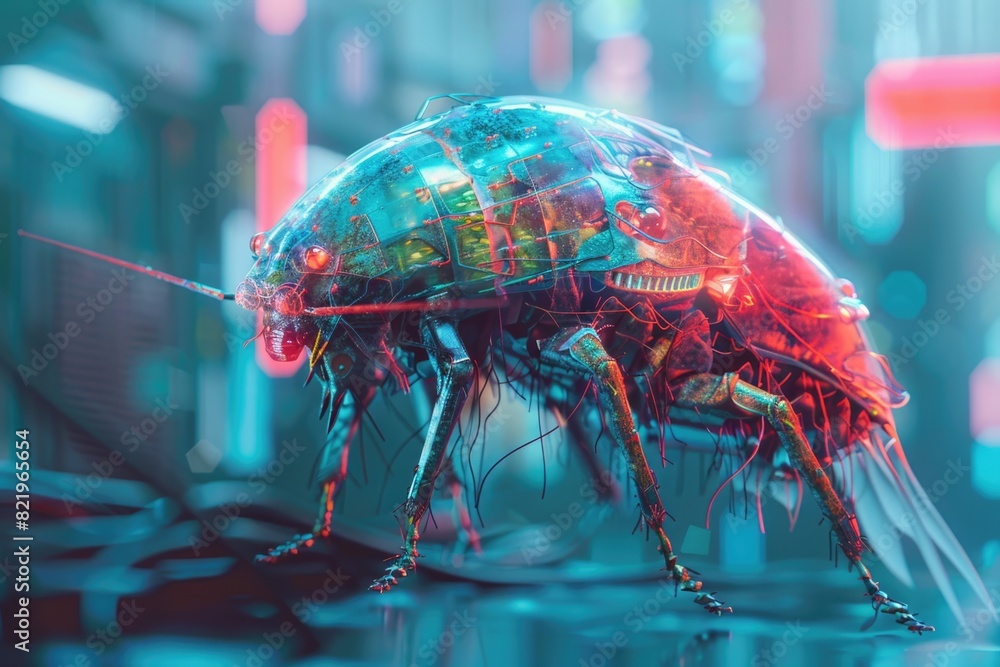 Poster close up of a bug on a table, suitable for educational materials
