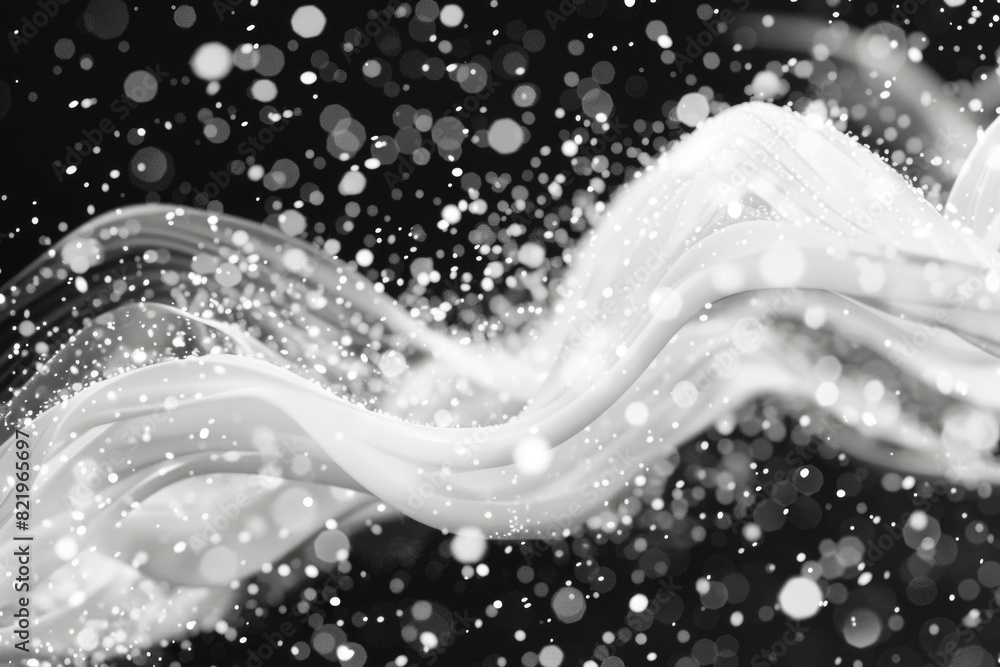 Poster A striking black and white image of a water wave. Perfect for use in design projects