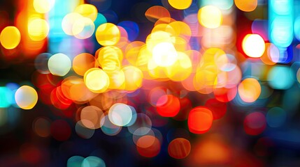 Obraz premium Abstract blur of traffic lights at night