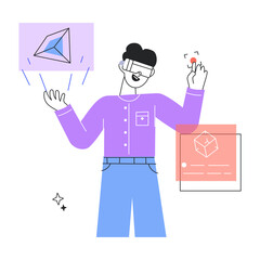 Get this linear mini illustration of ar learning 