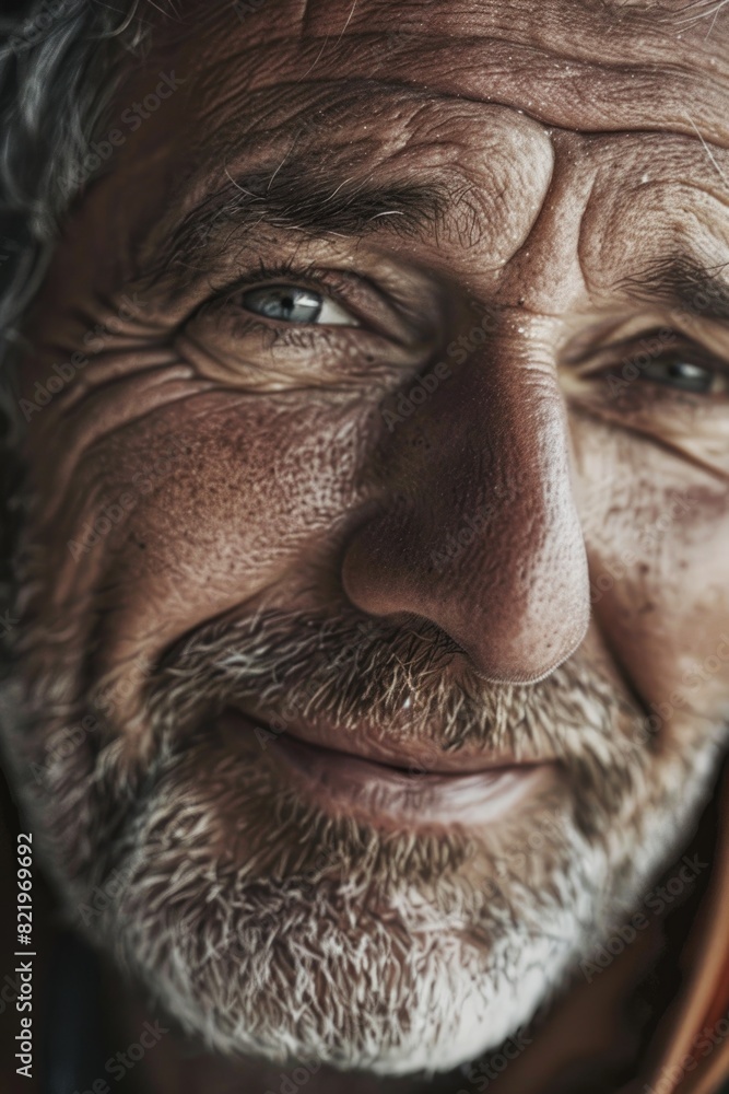 Poster Close up of a man with a beard, suitable for various projects