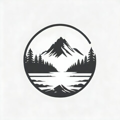 Modern mountain and river logo ideas.

