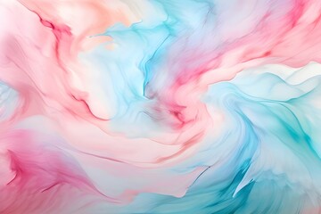 Obraz premium Pastel Colors powdered wave isolated Abstract Background, Mesmerizing Pastel Colors Abstract HD Background of Swirling Hues of Pink & white with sky blue. Vibrant abstract liquid art in blues and pink