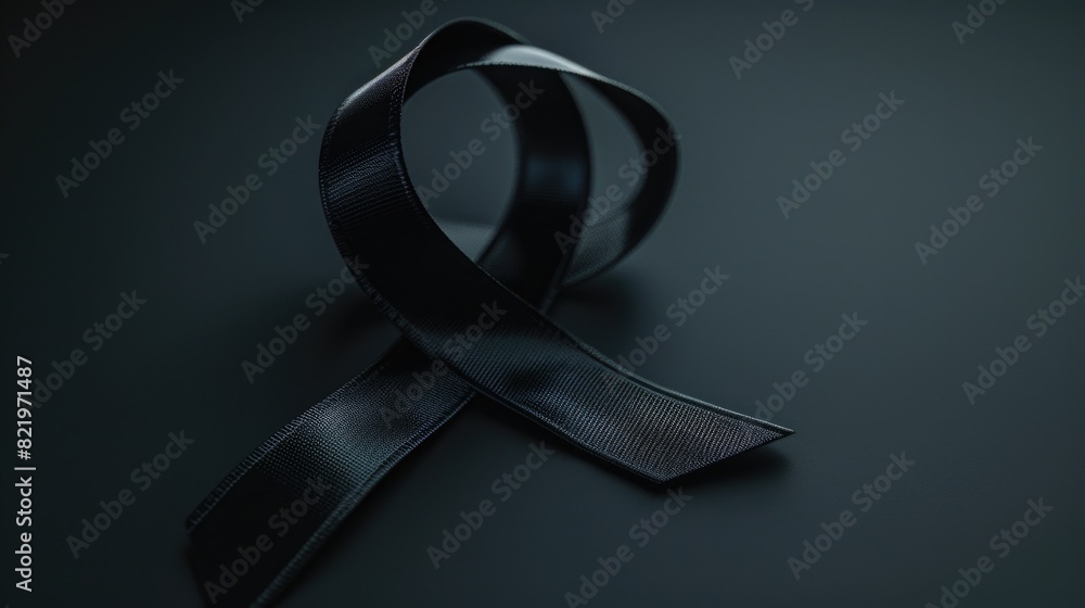 Poster simple black ribbon on a dark background, versatile for various projects