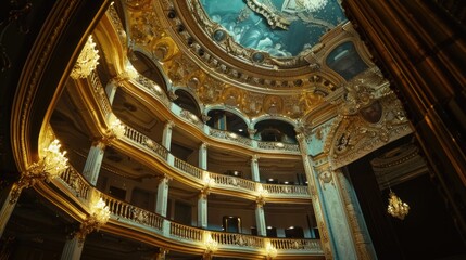 Obraz premium A large building with a skylight, perfect for architectural designs