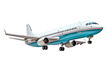 Obraz premium Flying Airplane Isolated on Transparent Background, PNG, Cut Out.