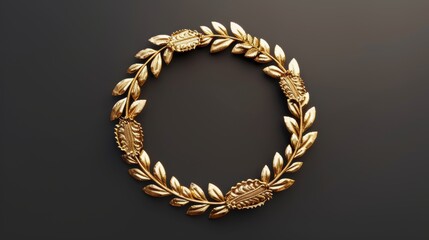 Obraz premium Decorative gold circle with ornaments on transparent background.