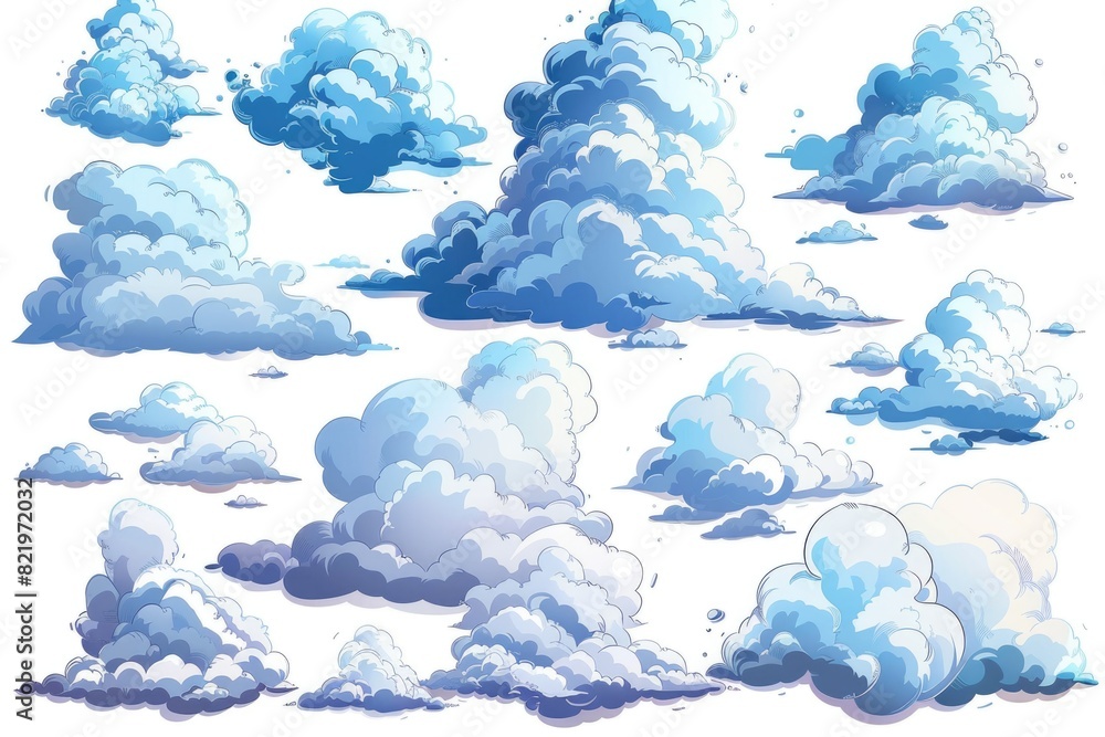 Aufkleber A bunch of clouds floating in the air. Suitable for various projects