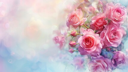 Mother's day banner mockup with colorful watercolor background and text space, may