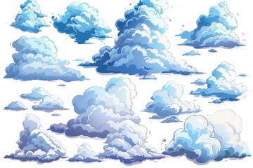 A bunch of clouds floating in the air. Suitable for various projects