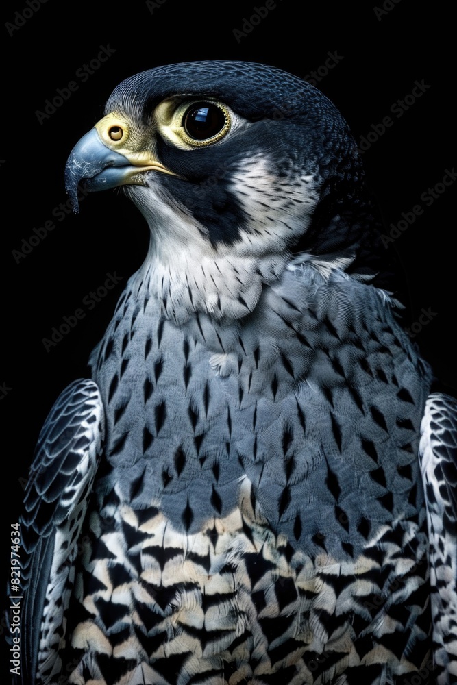 Poster A detailed close-up of a majestic bird of prey. Ideal for nature and wildlife themed projects