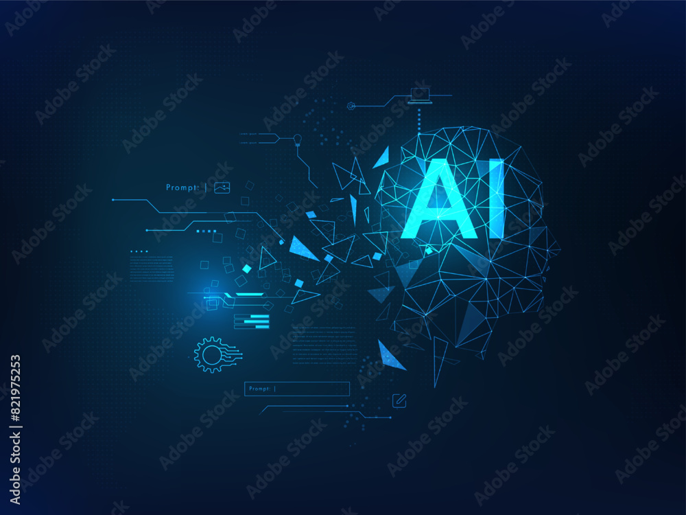 Poster hi-tech digital technology futuristic circuit digital. abstract futuristic design. ai, artificial in