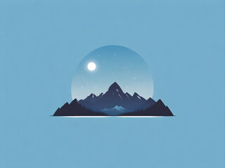 Mountain landscape illustration. Elegant mountain logo illustrations.
