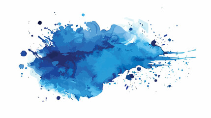 Watercolor blue splash spot. Hand painting abstract background