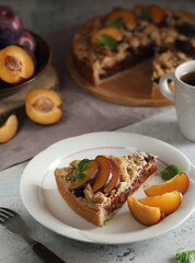 A piece of a plum cake