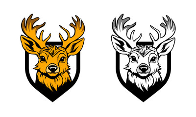 Cute deer head logo. Modern deer head Icon Logo