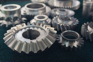 Various gears for transmission close-up