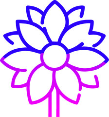 Obraz premium pop art beautiful flower in isolated background, icon outline gradient