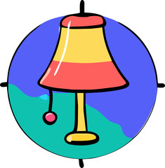 wooden kitchen lamp, icon doodle offset fill
