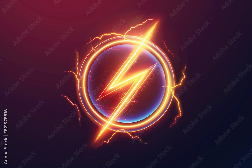 Aufkleber flash logo on a dark background. suitable for technology concepts