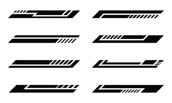 Collection of racing style car body wrap vinyl stickers