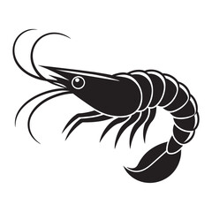 High Quality Shrimp Silhouette Vector illustration 