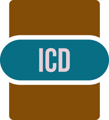 ICD File extension Icon Rounded and  color fill
