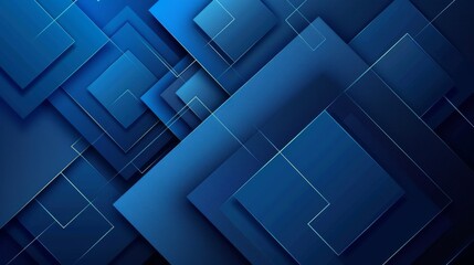 Modern blue geometric shapes background with abstract Squares and neon lines