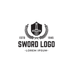 Sword logo icon vector illustration design isolated on white background