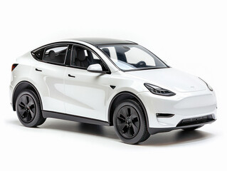 Fototapeta premium White city car standing on white background