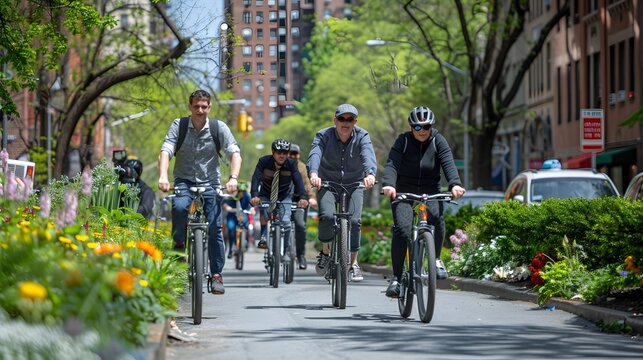 City Cyclists United: Group Pedaling Through Urban Streets