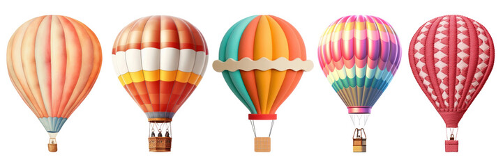 Fototapeta premium Colorful balloon png element set on transparent background