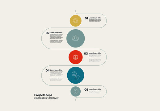 Project Steps Infographics Template with Circles