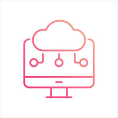 Cloud Computing Icon editable stock vector icon
