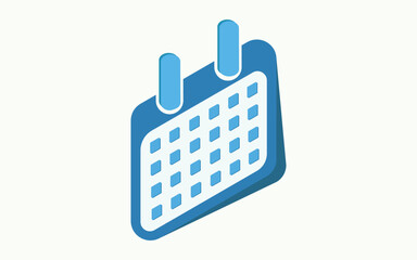 Isometric Calendar icon illustration. Vector calendar with flat and isometric style
