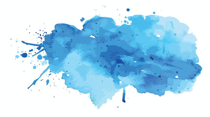 Watercolor splash stains blue abstract background. illustration