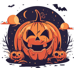 Halloween pumkin icon. vector illustration.